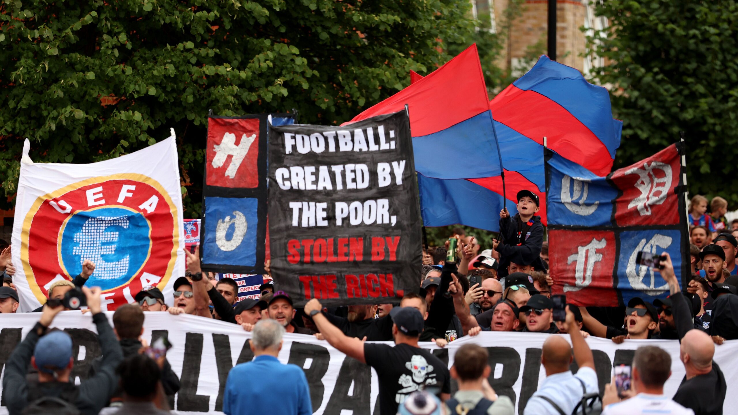 Crystal Palace Fans Protest Europa League Demotion at UEFA HQ 1 GettyImages 2225262698 scaled