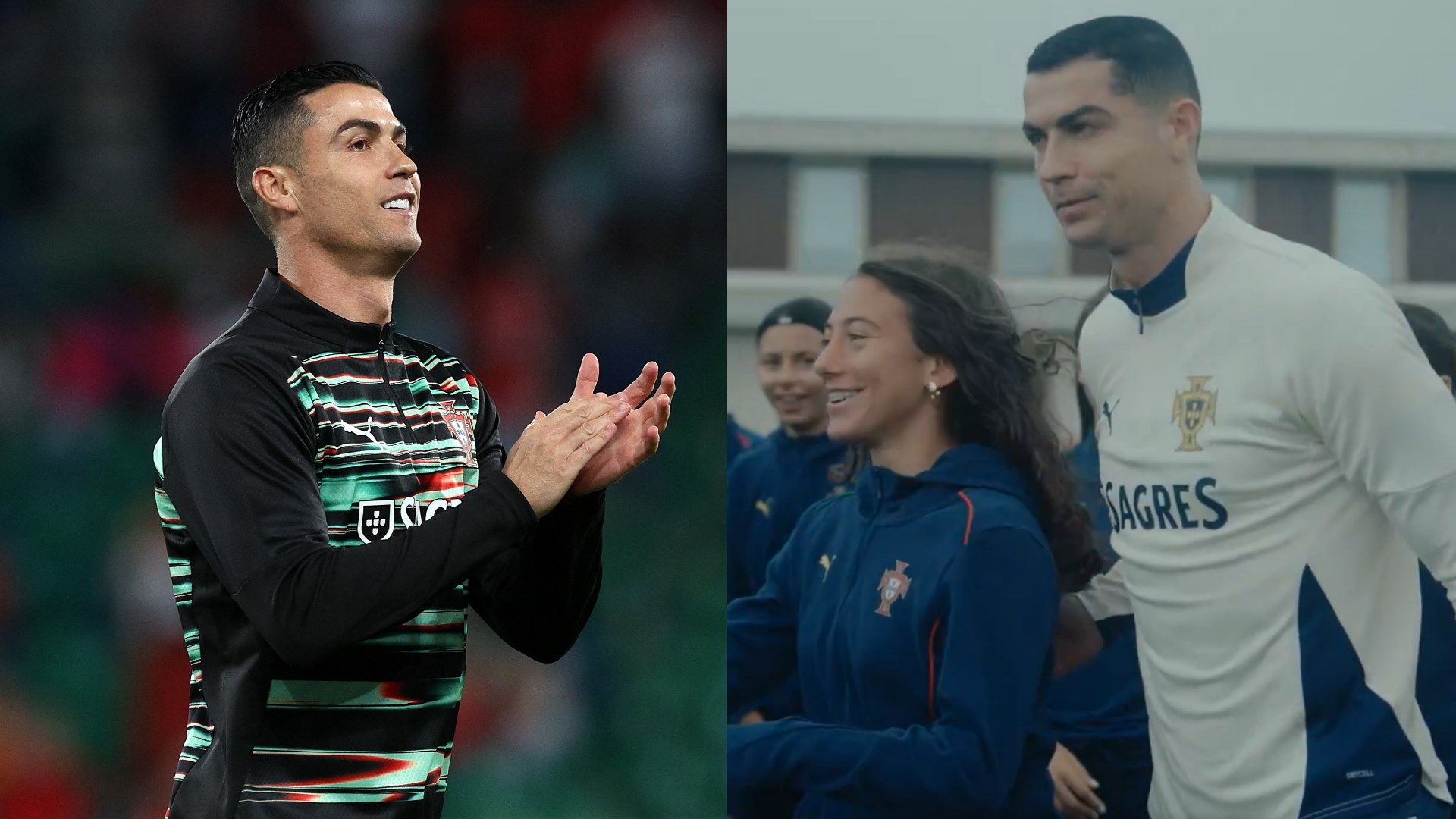Portugal U16 Women's Team Inspired by Ronaldo Visit 3 GOAL20 20Multiple20Images20 20220Split20 20Facebook90