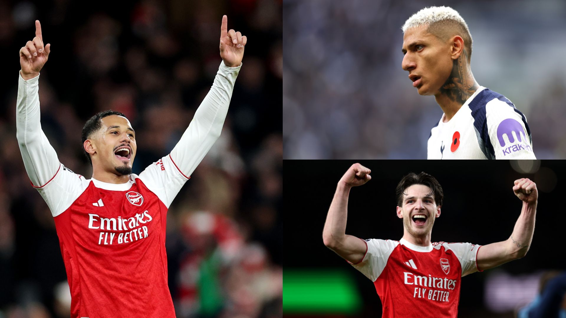 Arsenal’s William Saliba Mocks Richarlison After Derby Triumph 17 GOAL20 20Multiple20Images20 20320Stacked20 20Facebook440
