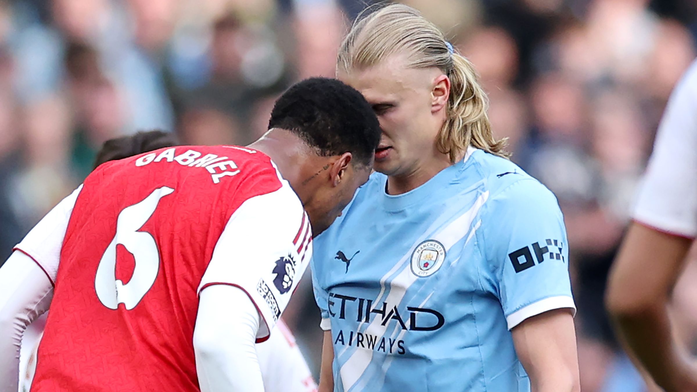 Gabriel’s Headbutt on Haaland: Premier League Explains Yellow Card Decision 2 GettyImages 2272072981